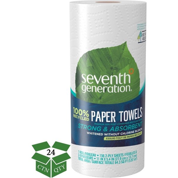 Seventh Generation Paper Towels, White, 24 PK SEV13722